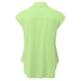 thumbnail image 5 of asjyhkr Plus Size Womens Linen T Shirts Button down Short Sleeve Tshirt Summer Tops Loose Soft Tees, 5 of 5