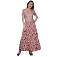 thumbnail image 3 of Moomaya Jupe Longue Imprimée pour Femmes Style Portefeuille Grande Taille Jupe Maxi à 3 Niveaux, 3 of 6