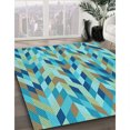thumbnail image 3 of Ahgly Company Tapis d'Intérieur Lavables à la Machine, Carrés, Transitionnels, Verts, Tapis de Zone, 5 Pieds Carré, 3 of 7