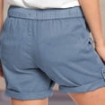 thumbnail image 3 of AherBiu Women's Drawstring High Waisted Button Roll Up Hem Hiking Shorts, Solid Color, 3 of 5