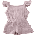 thumbnail image 2 of Toddler Baby Girls Fly Sleeve Ruffled Waistband Romper Outfits, 2 of 4