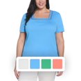 thumbnail image 2 of RAFAELLA Women's Square Neckline Short Sleeve Tee Shirt, 2 of 5