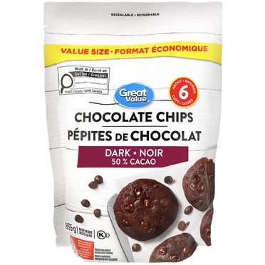Pépites de chocolat noir 50&nbsp;% cacao Great Value en sac