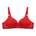 thumbnail image 1 of Virmaxy Womens Wireless Bra Oversized Gathered Comfortable Breathable Underwear (Plus Extended Buckle) Everyday Bra Embroidered Glossy Comfortable Breathable Bra Underwear No Rims Red-2 40, 1 of 2