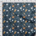 thumbnail image 4 of oneOone Silk Tabby Teal Blue Fabric Galaxy Craft Projects Decor Fabric Printed By The Yard 42 Inch Wide, 4 of 4