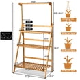 thumbnail image 3 of Costway 3 Tier Bamboo Hanging Folding Plant Shelf Stand Flower Pot Display Rack Bookcase, 3 of 10