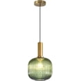thumbnail image 1 of KCO Lighting Vintage Green Glass Pendant Light Kitchen Island Lighting Farmhouse Ribbed Glass Pendant Lighting Brass Gold Single Ceiling Hanging Light, 1 of 7