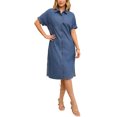 thumbnail image 1 of INSPIRE CHIC Robe-Chemise en Denim pour Femme à Manches Courtes, Boutonnée, Robe Midi Décontractée Bleu m, 1 of 6