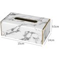 thumbnail image 3 of ORUYROP Leather Tissue Box Holder-Waterproof Rectangular Tissue Box Cover Vintage Napkin Paper Holder for Home,Office&Car Decor (White Marble with Golden Rim), 3 of 5