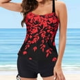 thumbnail image 4 of Plus Size Swimsuits for Women 2pcs Bathing Suits Tankini Swim Dress with Low Waist Shorts, 4 of 8