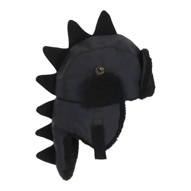Calikids Dino Tuque d'Aviateur d'Hiver Noire, Taille TG. Cette Tuque d'Hiver pour Enfants Présente une Coquille 100 % nylon Hydrofuge, une Doublure Sherpa en polyester Doux et un Bande Anti-Transpiration en Micropolar pour le Front pour un Confort Accru. La Conception Comprend une silhouette à Pointes Inspirée des Dinosaures Ludiques, des Cache-Oreilles et une Sangle de Menton à Velcro Sécuritaire pour un Ajustement Serré.