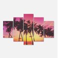 thumbnail image 2 of Row of Beautiful Palms under Magenta Sky - Extra Large Wall Art Landscape, 2 of 3