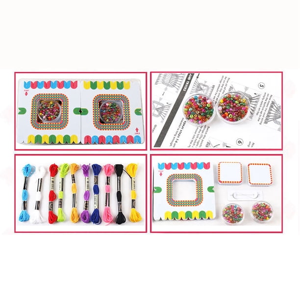 Kit Bracelet D'amitié Filles – Boîte De Rangement 3 Niveaux, Perles, élastiques, Métier à Tisser, 6-12 Ans