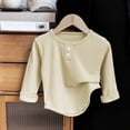 thumbnail image 2 of 2025 Chemise de Base pour Filles Garçons Col Rond Manches Longues Beige, 2 of 4