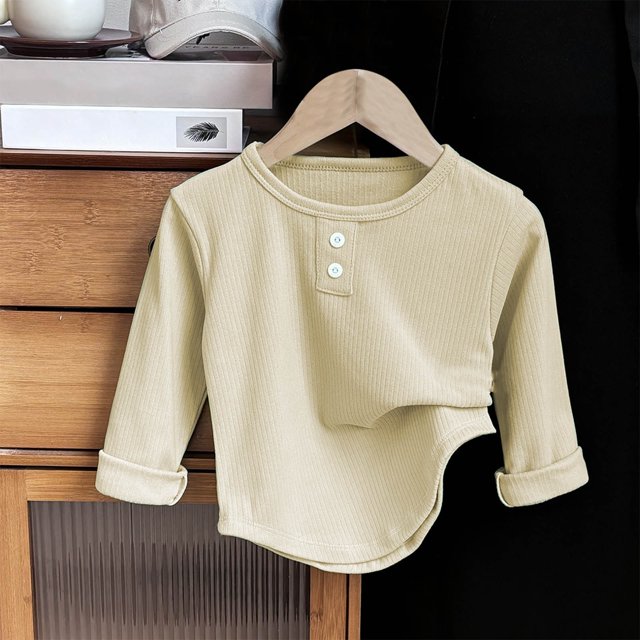 AherBiu Chandails à Manches Longues pour Enfants Col Rond Léger Extensible Chandail-Over pour Garçons Filles Automne Hiver Hauts Décontractés Chauds pour Bébé Tout-Petit Enfant, Taille 1-8 Ans