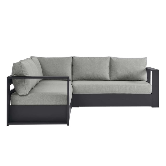 Modway Tahoe Sectionnel de Mobilier de Patio Extérieur 3 Pcs, Gris