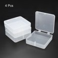 thumbnail image 3 of Unique Bargains 120x30mm Plastic Square Clear Storage Container Box with Lid, 4 Pack, 3 of 5