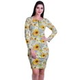 thumbnail image 2 of Moomaya Womens Full Sleeve Printed Midi Length Printed Bodycon Dress, 2 of 6
