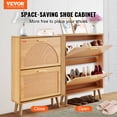 thumbnail image 2 of VEVOR Armoire à Chaussures avec 2 Tiroirs Basculants, Armoire de Rangement pour Chaussures pour l'Entrée, Organisateur de Rangement pour Chaussures Autoportant avec Portes en Rotin pour Talons, Bottes, Pantoufles dans le Couloir, Salon, 2 of 9