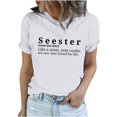 thumbnail image 2 of LSLJS Women's Funny Printed Pattern Casual Fashion Soild Color Short Sleeve Tops Blouse, 2 of 6