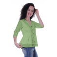 thumbnail image 2 of Moomaya Haut Péplum en Coton pour Femmes Tunique en Coton à Col en V Blouse Ethnique, 2 of 6