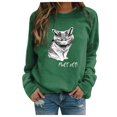 thumbnail image 2 of T-shirts Chemises pour Femmes Mode Loisirs Imprimé Manches Longues Col Rond Décontracté Hauts Amples Hauts pour Femmes en Liquidation, 2 of 3