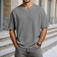 thumbnail image 2 of Men's Shirts Short Sleeve Crew Neck T-Shirt Basic Grey Tee Shirts Mens Clothes, 2 of 4