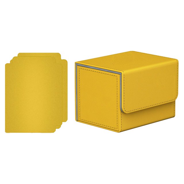 Card Deck Box with Closure Collectible Cards Container Card Holder Yellow