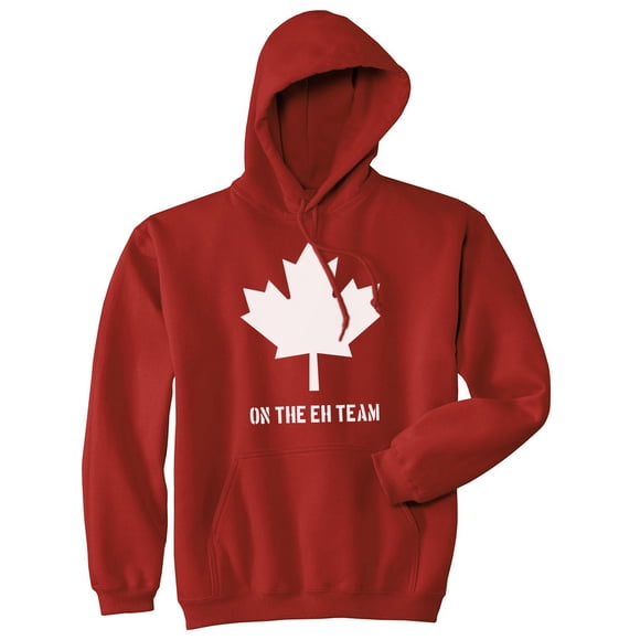 Eh Team Canada Sweater Funny Canadian Shirts Novelty Graphic Hilarious Hoodie (Red) - M