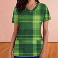 thumbnail image 4 of Mceream Nurse St Patricks Day Shirt for Womens Breathable Plus Size Nurse Working Uniform Shamrocks Print Scrub Tops V Neck Short Sleeve Fun Nursing Uniforms Green M, 4 of 6