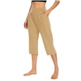 thumbnail image 2 of Meichang Pantalons Capri pour Femmes Yoga Capris avec Poches pour Femmes Printemps Été Capris Taille Haute Extensible Yoga Gym Pantalons Décontractés Raccourcis, 2 of 7
