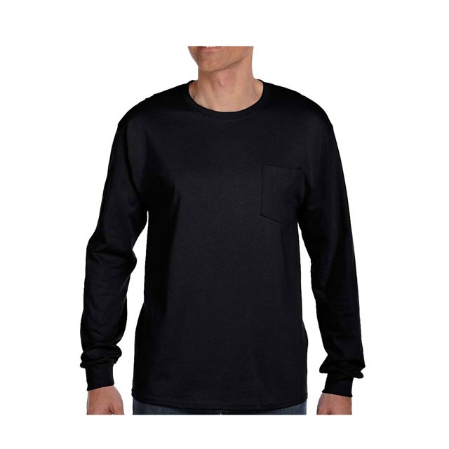 Hanes Adult Tagless Long Sleeve Tee With Pocket, Style 5596