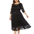 thumbnail image 2 of LSLJS Robe de Soirée Mode Femme Grande Taille Dentelle Creuse avec Poches, Robe Longue, Robes de Cocktail pour Femmes Soirée, 2 of 3