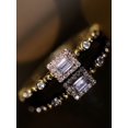 thumbnail image 4 of Bague en Argent Sterling 925 de Style Japonais de Luxe, Forme Carrée de Princesse, Bague Exquise pour Femme, 4 of 5