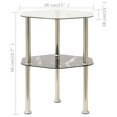 thumbnail image 4 of vidaXL 2-Tier Side Table Transparent & Black 38x38x50cm Tempered Glass, 4 of 5