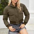 thumbnail image 2 of XZNGL Woman Short Long Sleeve Stand Collar Warm Casual Bread Down Jacket, 2 of 8