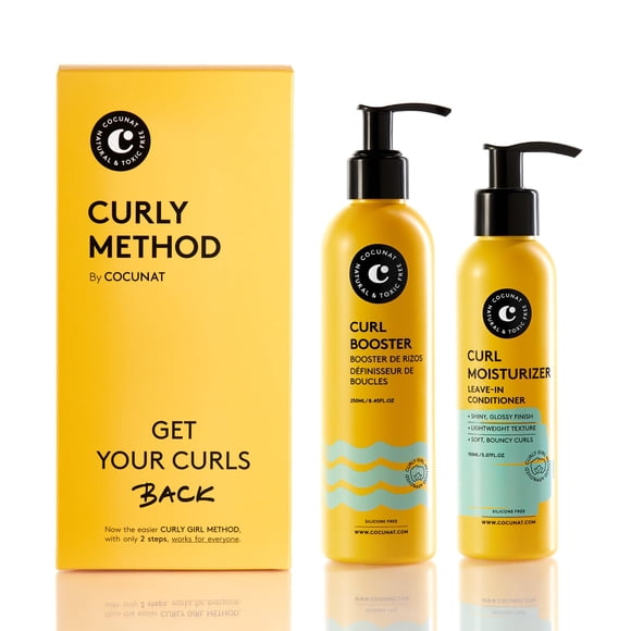 COCUNAT - Méthode Bouclée - Gel et Revitalisant pour Cheveux Bouclés pour des Boucles Parfaites en 2 Étapes - Hydratant Sans Rinçage + Amplificateur de Boucles - Hydrate, Nourrit, Fortifie et Élimine