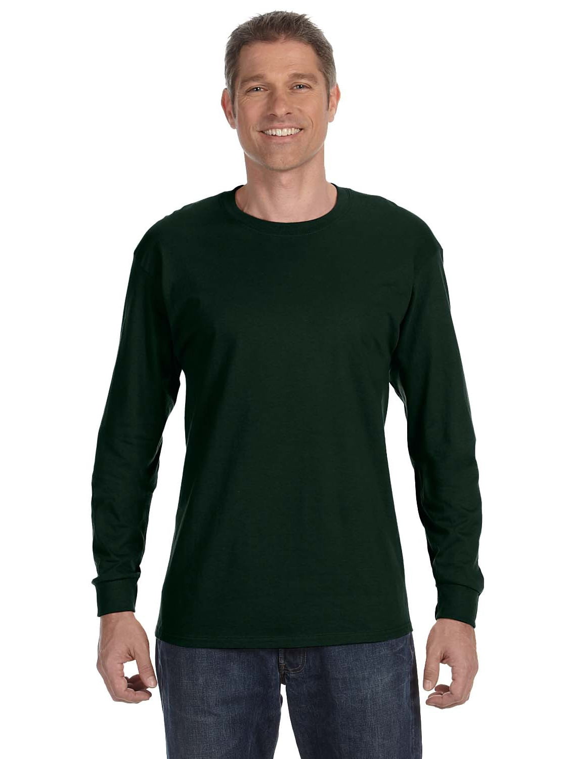 Gildan T-Shirt Homme à Manches Longues en Coton Lourd 5.3 oz. Vert Forêt Large