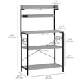 thumbnail image 3 of HOMCOM Kitchen Bakers Rack with Power Outlet, Adjustable Shelves and Hooks, 3 of 10