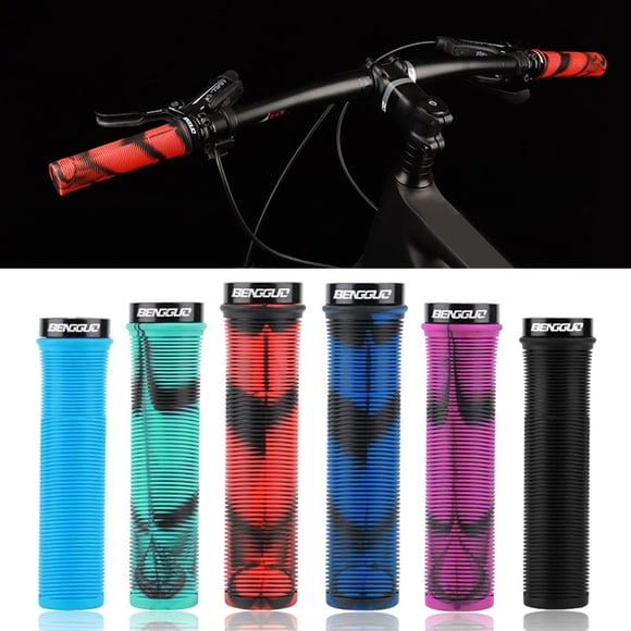 LJNYFDC Poignées en Caoutchouc Surélevées Antiglisse Texture Housses de Guidon en Caoutchouc Souple Imprimé Camouflage Conception Ergonomique Antiglisse Poignées de Vélo de Montagne 1 Paire