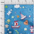 thumbnail image 2 of oneOone Rayon Blue Fabric Kids Sewing Material Print Fabric By The Yard 56 Inch Wide, 2 of 4
