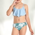thumbnail image 2 of MIASHUI Girl's Two Piece Swimsuit Graphic Print Ruffle Bikini Set Bathing Suit,Light Blue,13-14 Years, 2 of 9