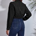 thumbnail image 4 of CEHVOM Ladies Fashion Solid Color Corduroy Jacket Drop Shoulder Long Sleeve Short Coat Clearance, 4 of 4