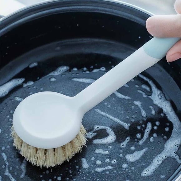 TIMIFIS Beech Handle Pot Brush Washing Brush Sisal with Metals Brush Handle for Pans Pots Dishwashing and Cleaning Brushes Easy to Store Cleaning Products Kitchen Gadgets