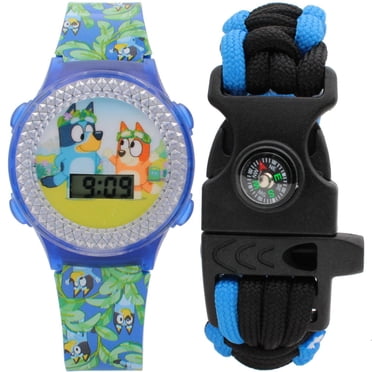 Montre Digitale Enfant Bluey avec Bracelet de Survie – Thème Jungle