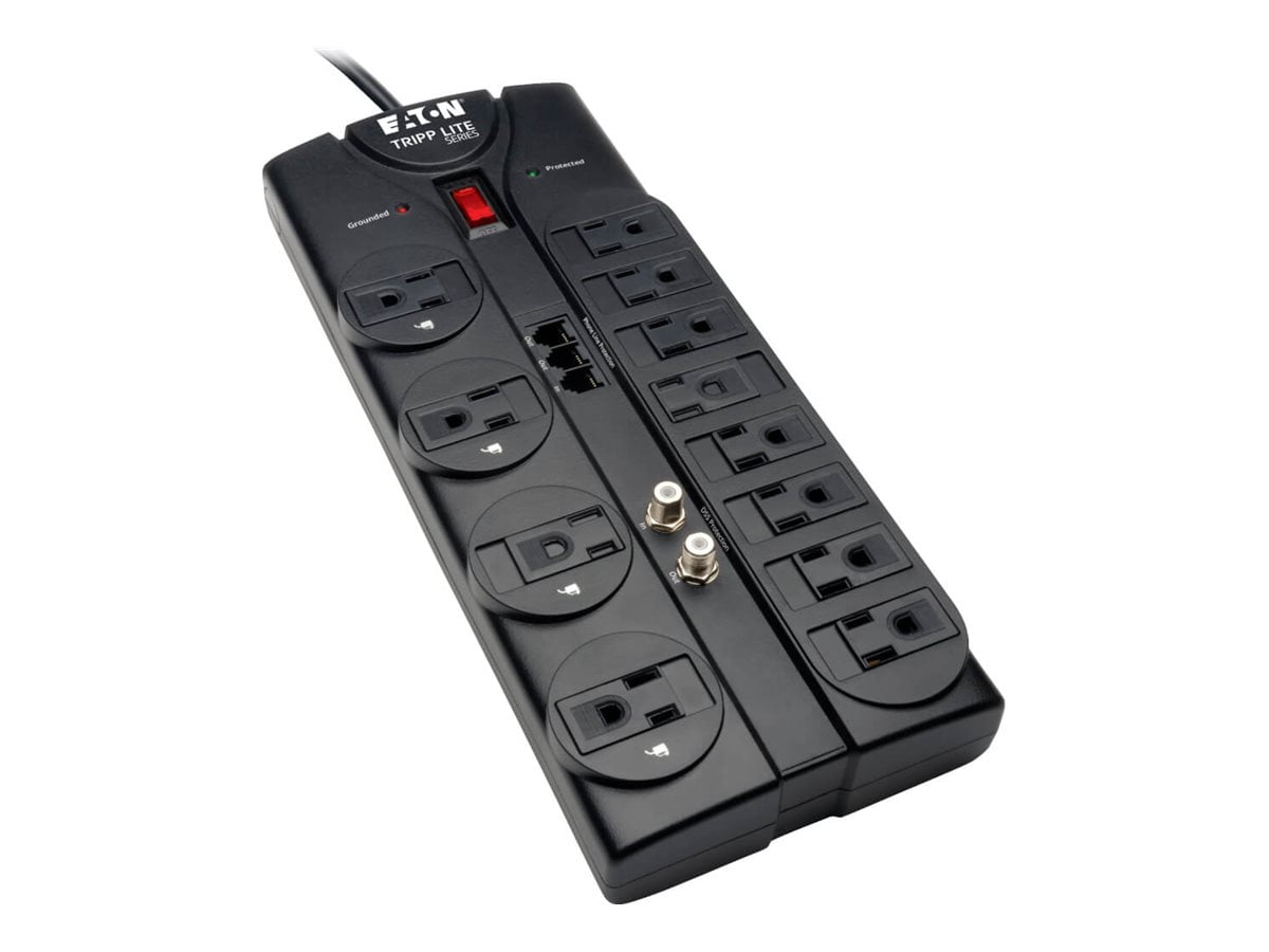 Eaton Tripp Lite Série Protecteur de surtension 12 prises 120V RJ11 Coax 8' Cordon 2880 Joules - Protecteur de surtension - 15 A - AC 120 V - connecteurs de sortie : 12