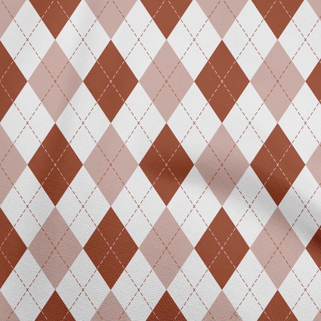 oneOone Viscose Chiffon Brown Fabric Check Argyle Sewing Craft Projects Fabric Prints By Yard 42 Inch Wide