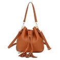 thumbnail image 3 of Milaget footful Bucket Shoulder Bag Drawstring Bag Purse Handbags Small Shopping Brown, 3 of 4