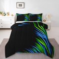 thumbnail image 2 of Erosebridal 3D Glowing Bedding Queen Comforter Set, Modern Abstract Down Comforter, Geometry Striped Decor, Reversible 3pcs, 2 of 7