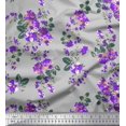 thumbnail image 1 of Soimoi Poly Georgette Fabric Leaves & Floral Artistic Print Sewing Fabric Yard 52 Inch Wide, 1 of 4
